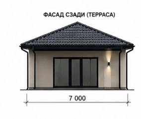 Вид фасада с террасой 